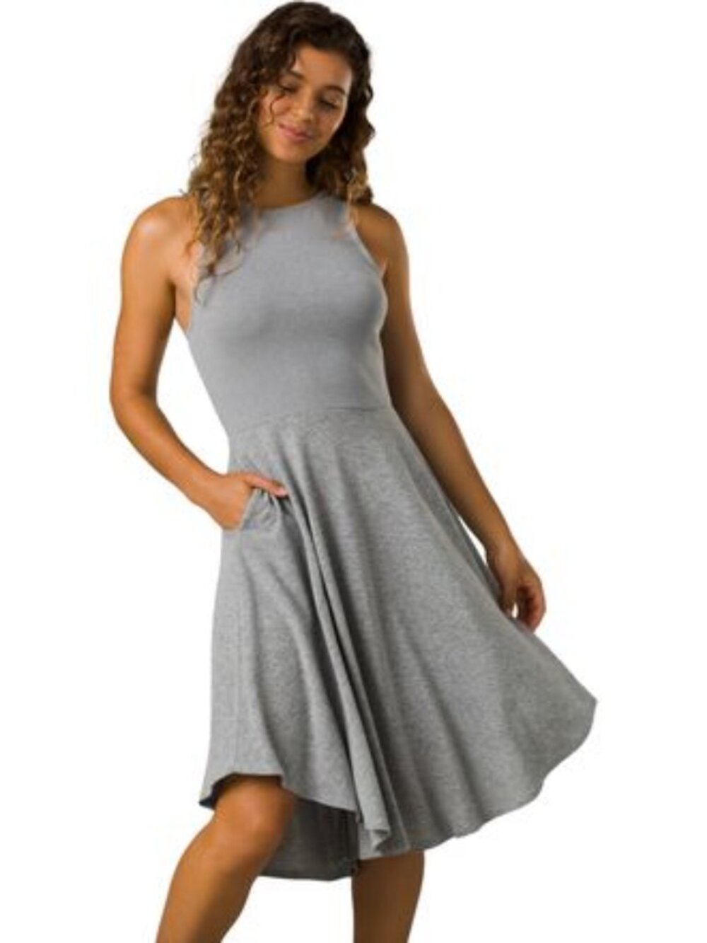 Prana Grey Cozy Up Bayjour Fit & Flare Dress Small NEW NWT